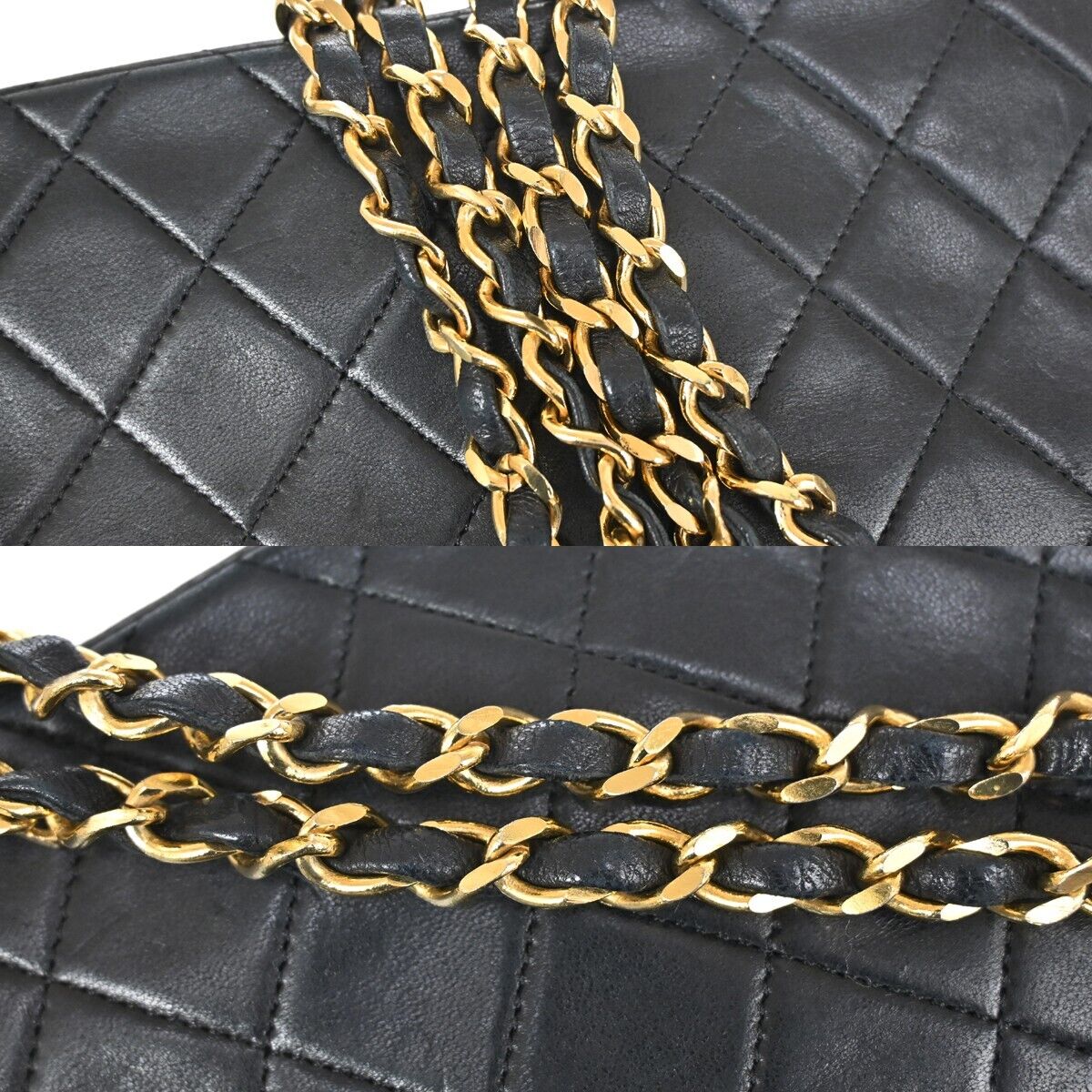CHANEL CC Mini Matelasse Full Flap Chain Shoulder Bag Leather Black GHW 804RH915