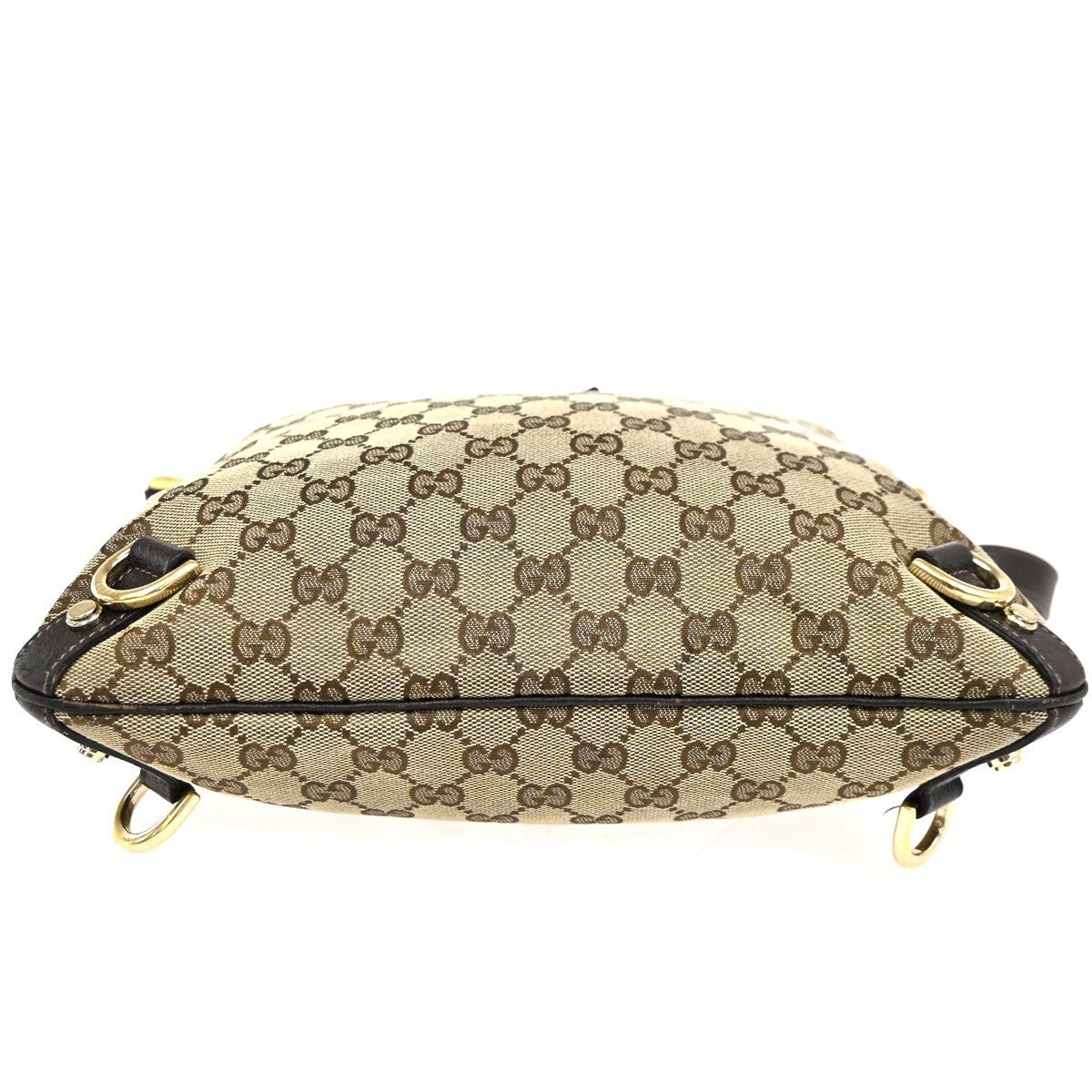 GUCCI Logo Abbey GG Pattern Shoulder Bag Canvas Leather Brown GHW Italy 05KC590