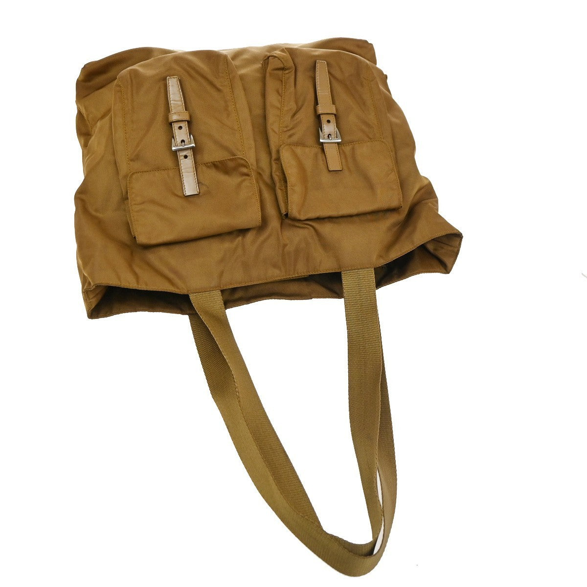 PRADA MILANO Shoulder Bag Nylon Canvas Leather Brown GHW Italy 62TA707