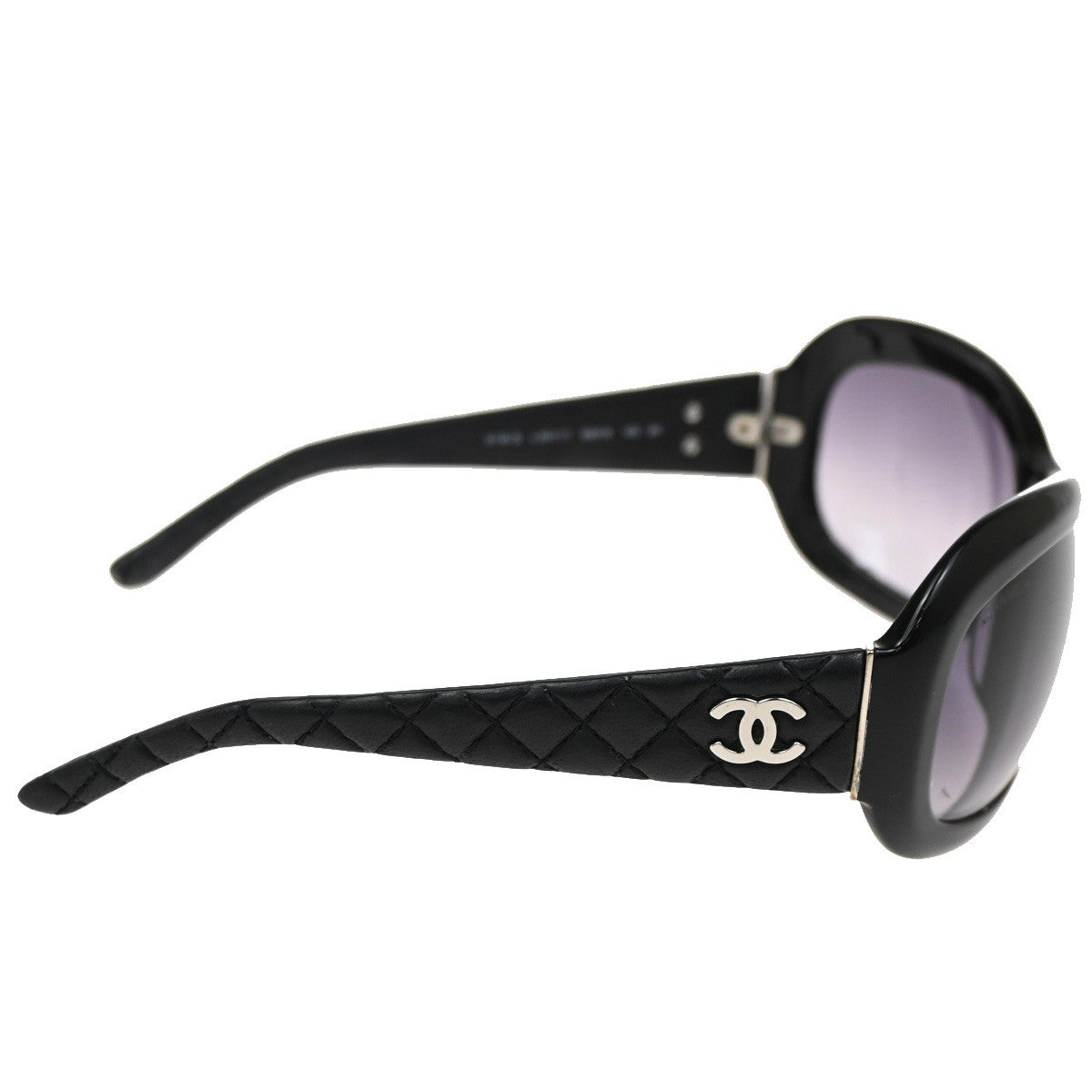 CHANEL CC Logo Matelasse Sunglasses Eye Wear Plastic Leather BK 5116-Q 30RL982