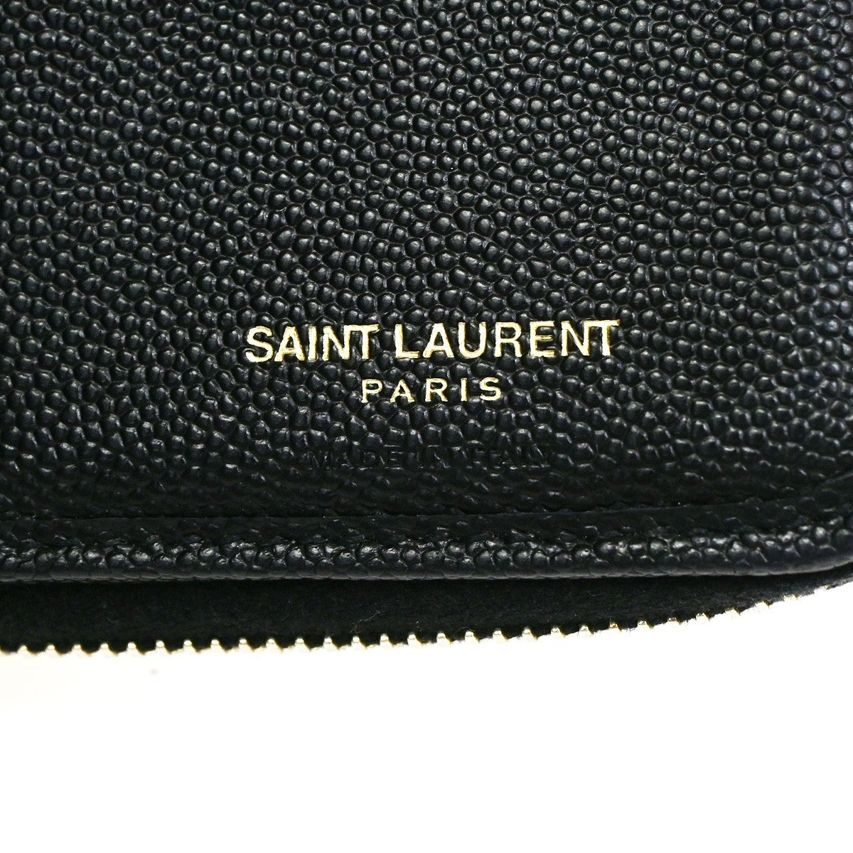 SAINT LAURENT YSL Logo Bifold Purse Wallet Leather Black GHW 38CB050