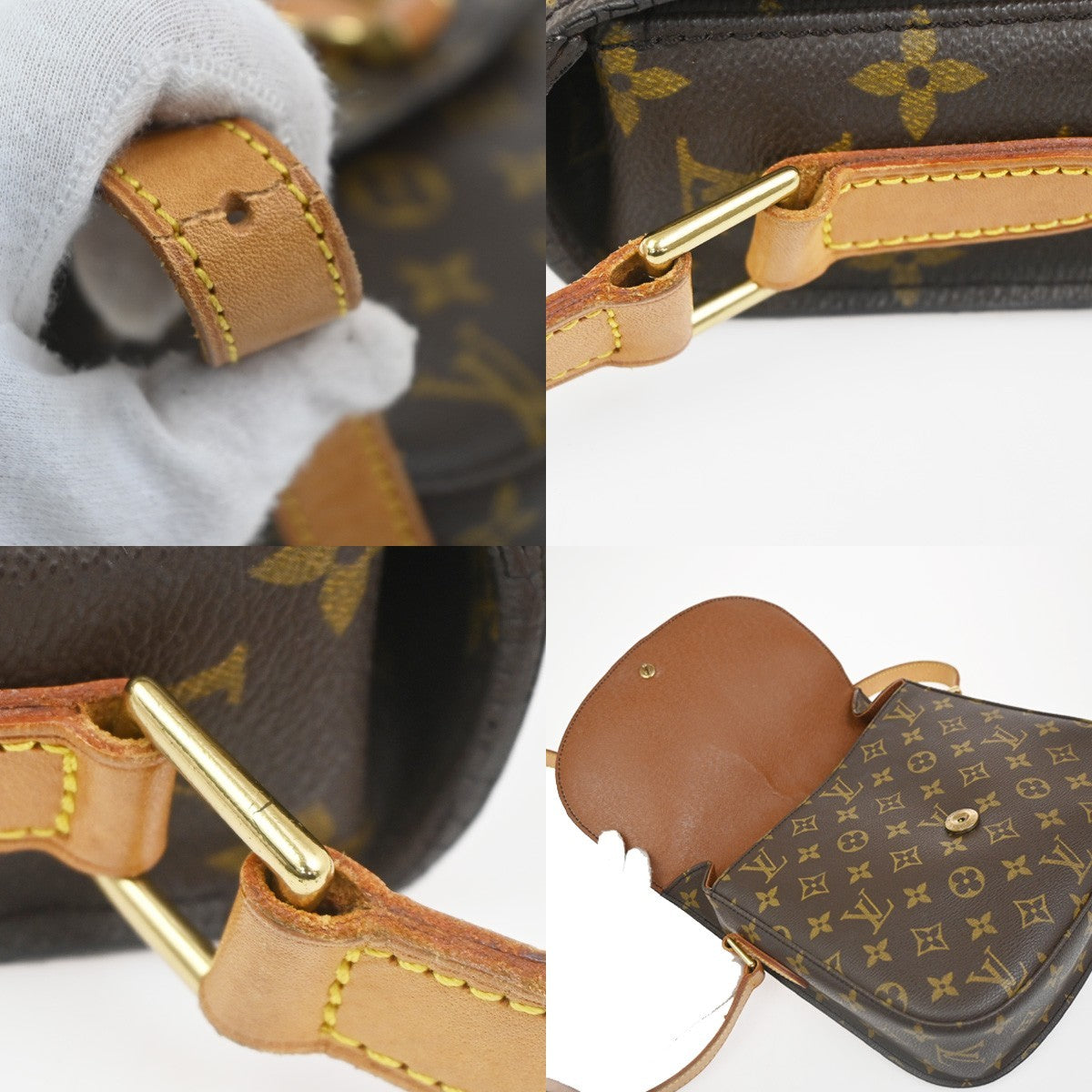 LOUIS VUITTON Saint Cloud GM Shoulder Bag Monogram Leather Brown M51242 82CA746