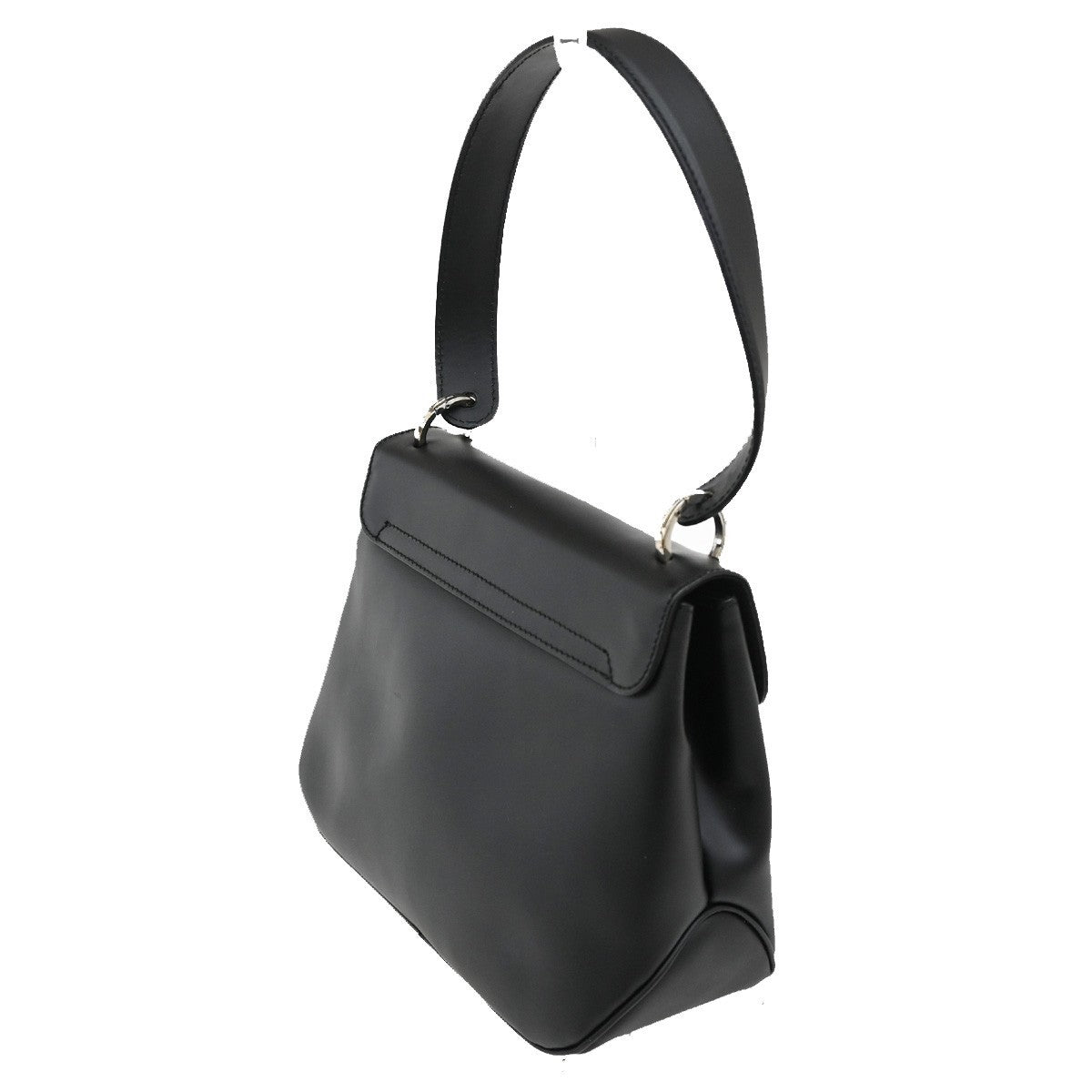 SALVATORE FERRAGAMO Logo Vara Shoulder Hand Bag PVC Black 07KB745