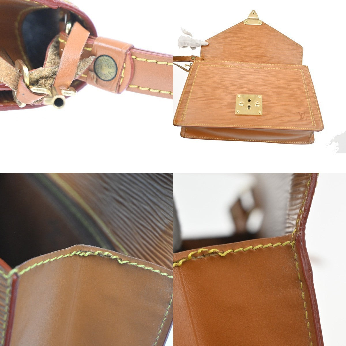 LOUIS VUITTON Sellier Dragonne Clutch Hand Bag Epi Leather Gold M52618 66MA155