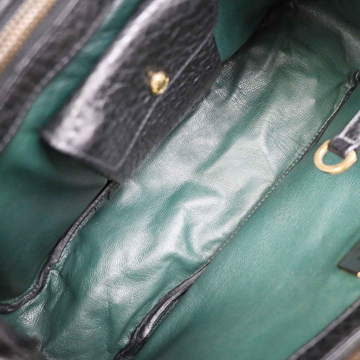PRADA Logo Shoulder Hand Bag Leather Black GHW Italy 79MA689