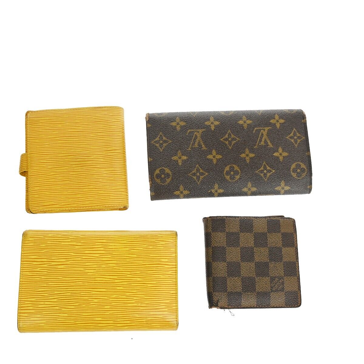 LOUIS VUITTON 4 Set Long Compact Wallet Monogram Epi Damier Leather 38GA632