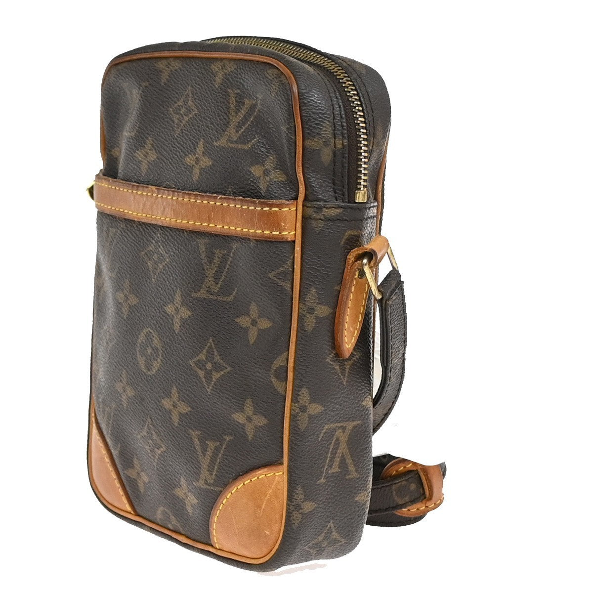 LOUIS VUITTON Danube Shoulder Bag Monogram Leather Brown France M45266 67PA042