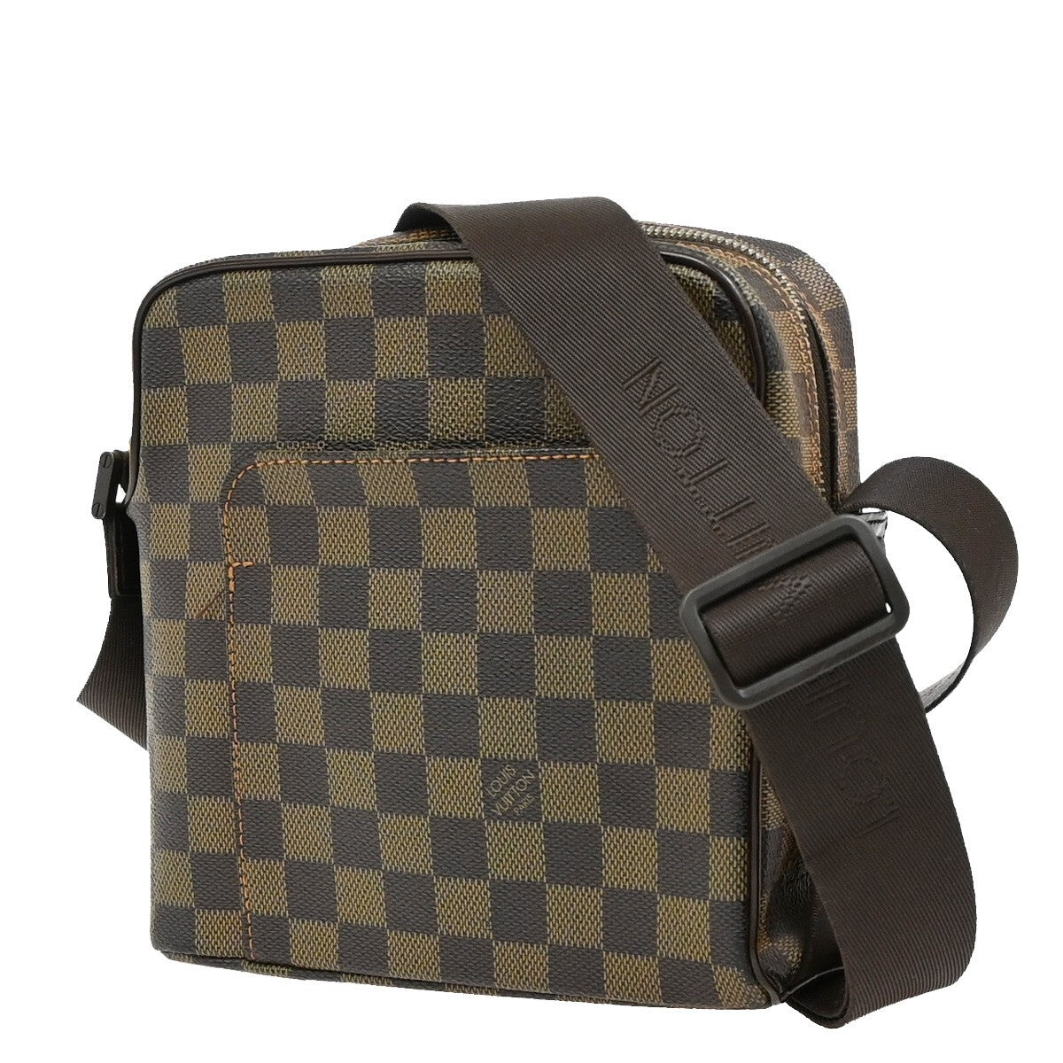LOUIS VUITTON Olav PM Shoulder Bag Damier Ebene Leather Brown N41442 85FB540