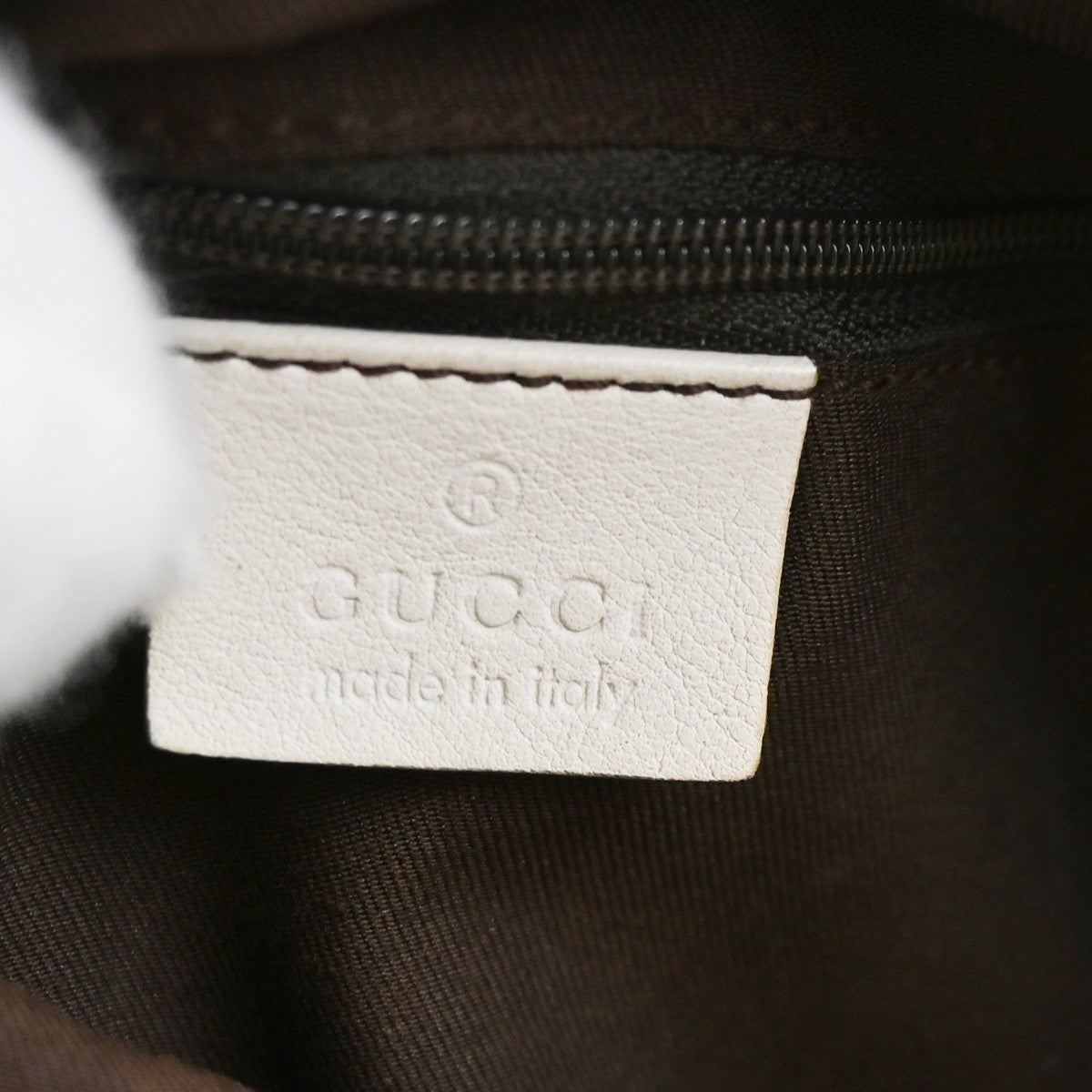 GUCCI Abbey GG Pattern Shoulder Bag Canvas Leather Brown white GHW 88SA096