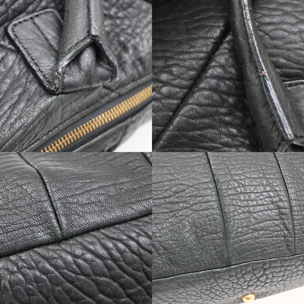 YVES SAINT LAURENT Easy Handbag Boston Black Leather GHW France 65DA105