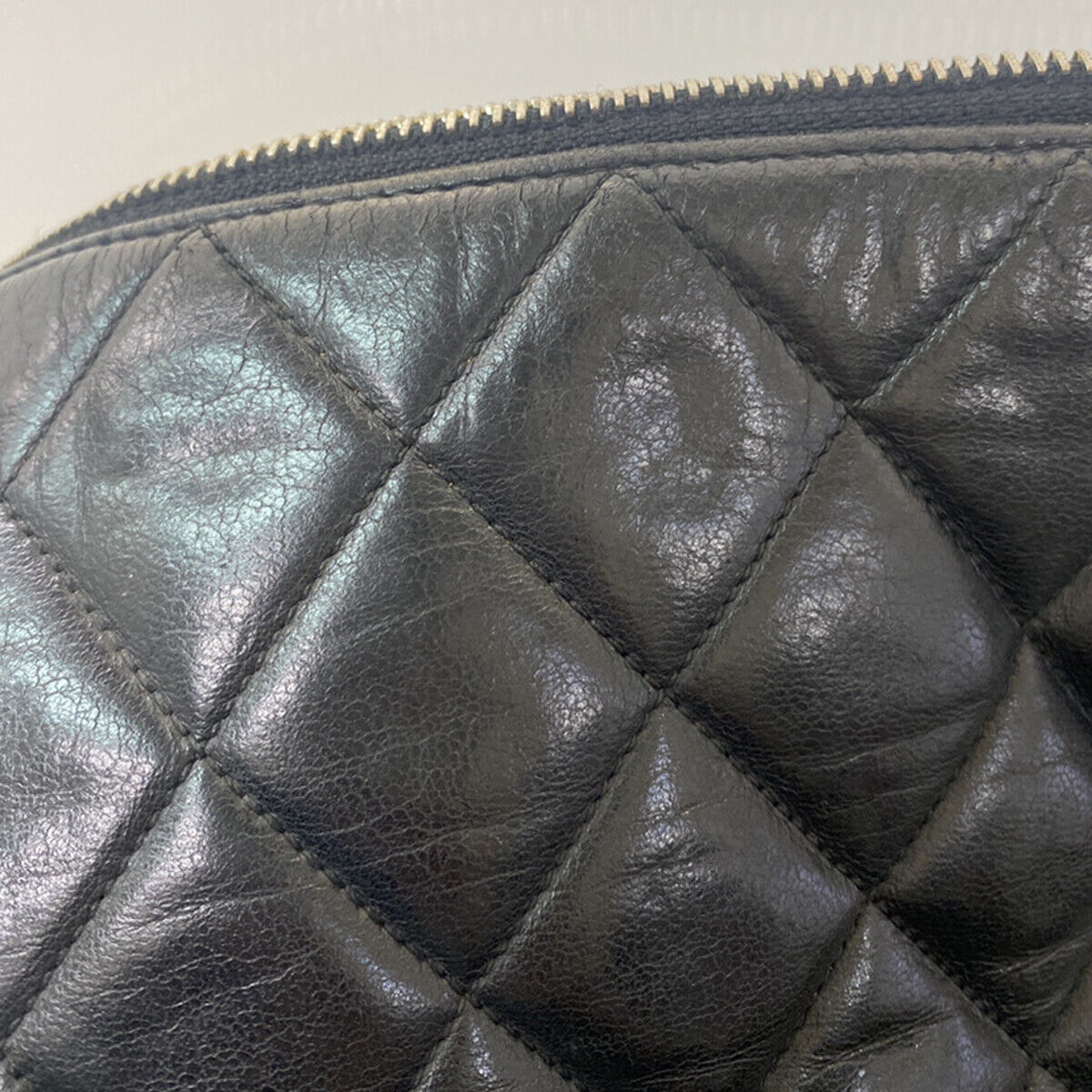 CHANEL CC Logo Matelasse Chain Shoulder Bag Leather Black GHW Vintage 10RK661