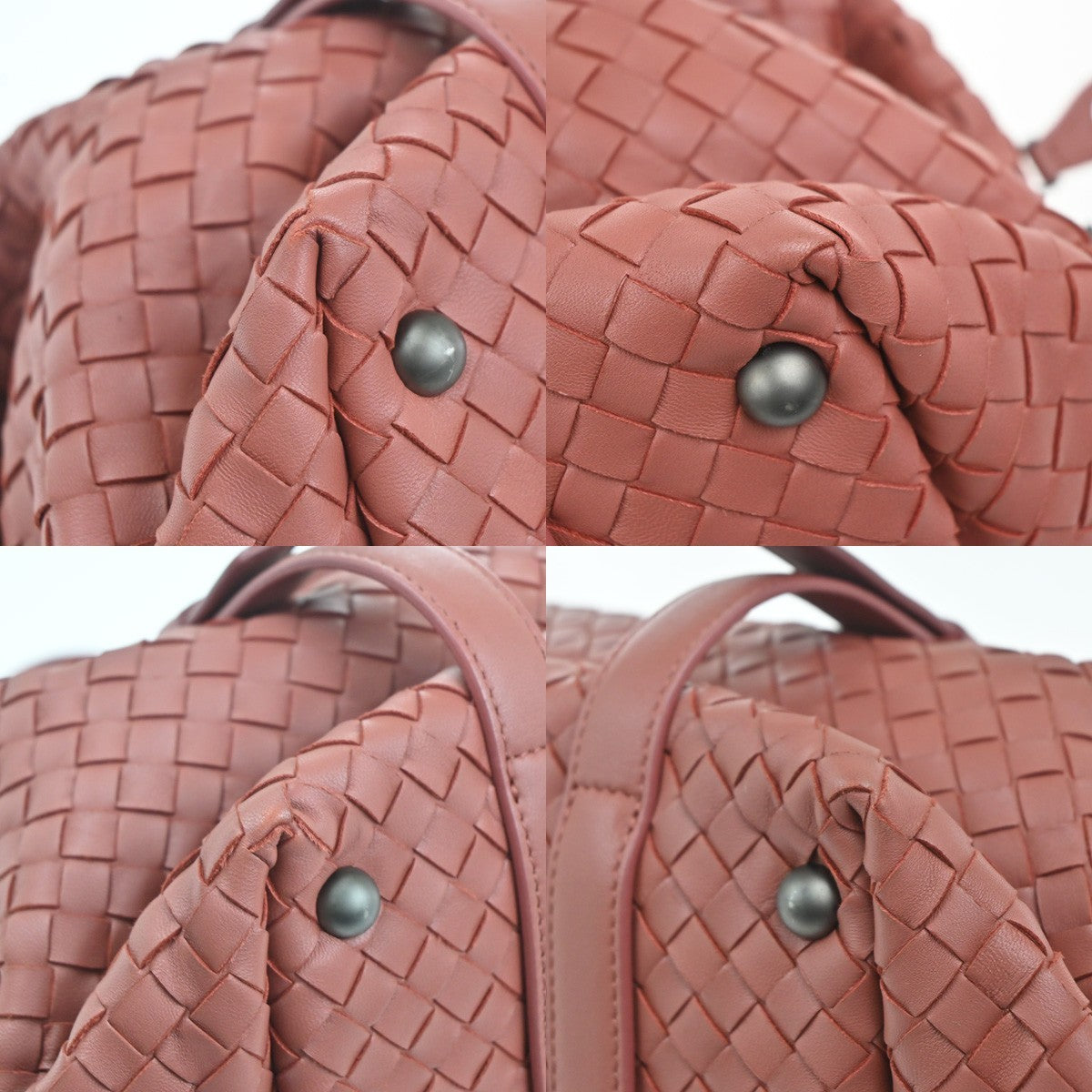 BOTTEGA VENETA Intrecciato Montaigne Shoulder Handbag Leather Pink Italy 53RL748