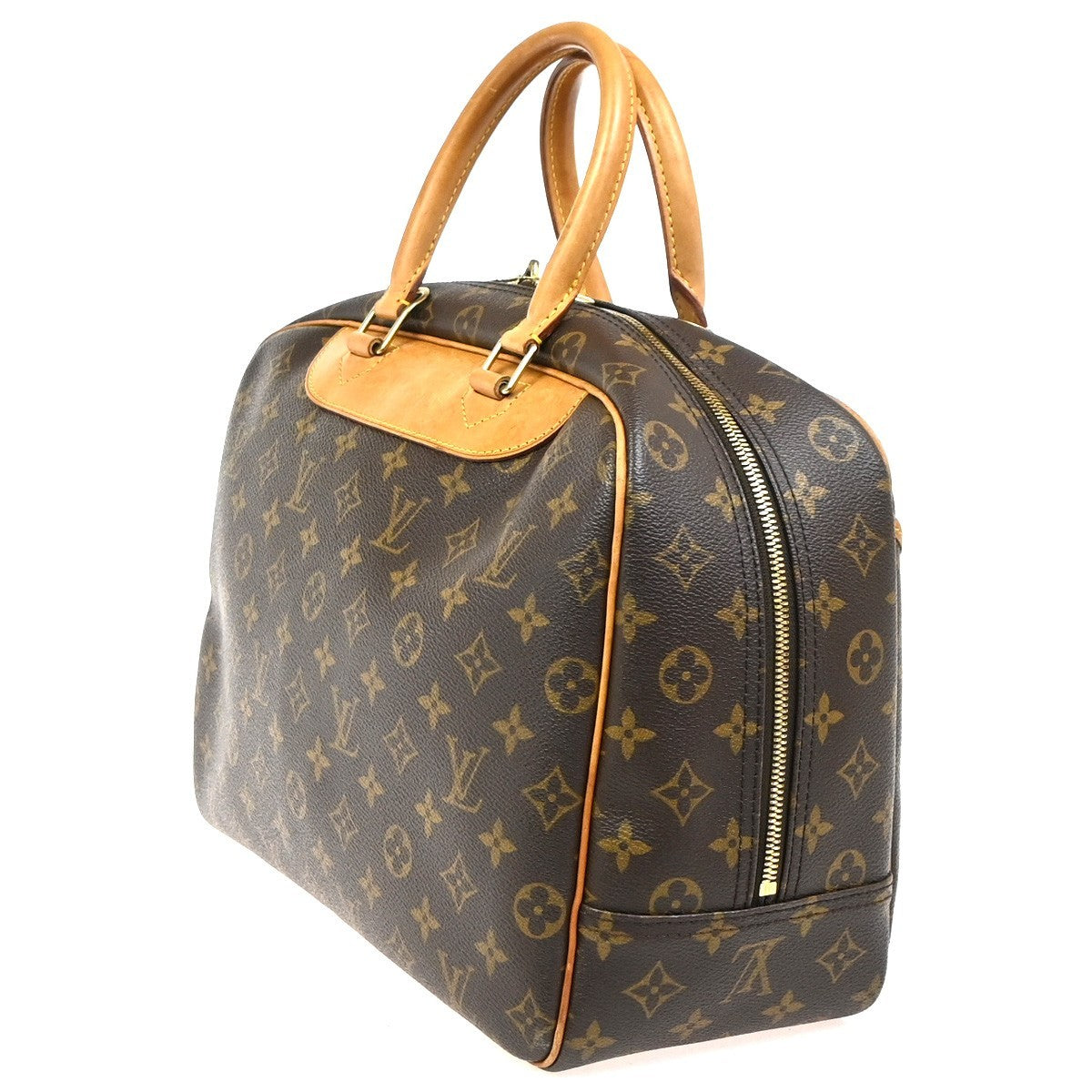 LOUIS VUITTON LV Logo Deauville Hand Bag Monogram Leather Brown M47270 70YH891