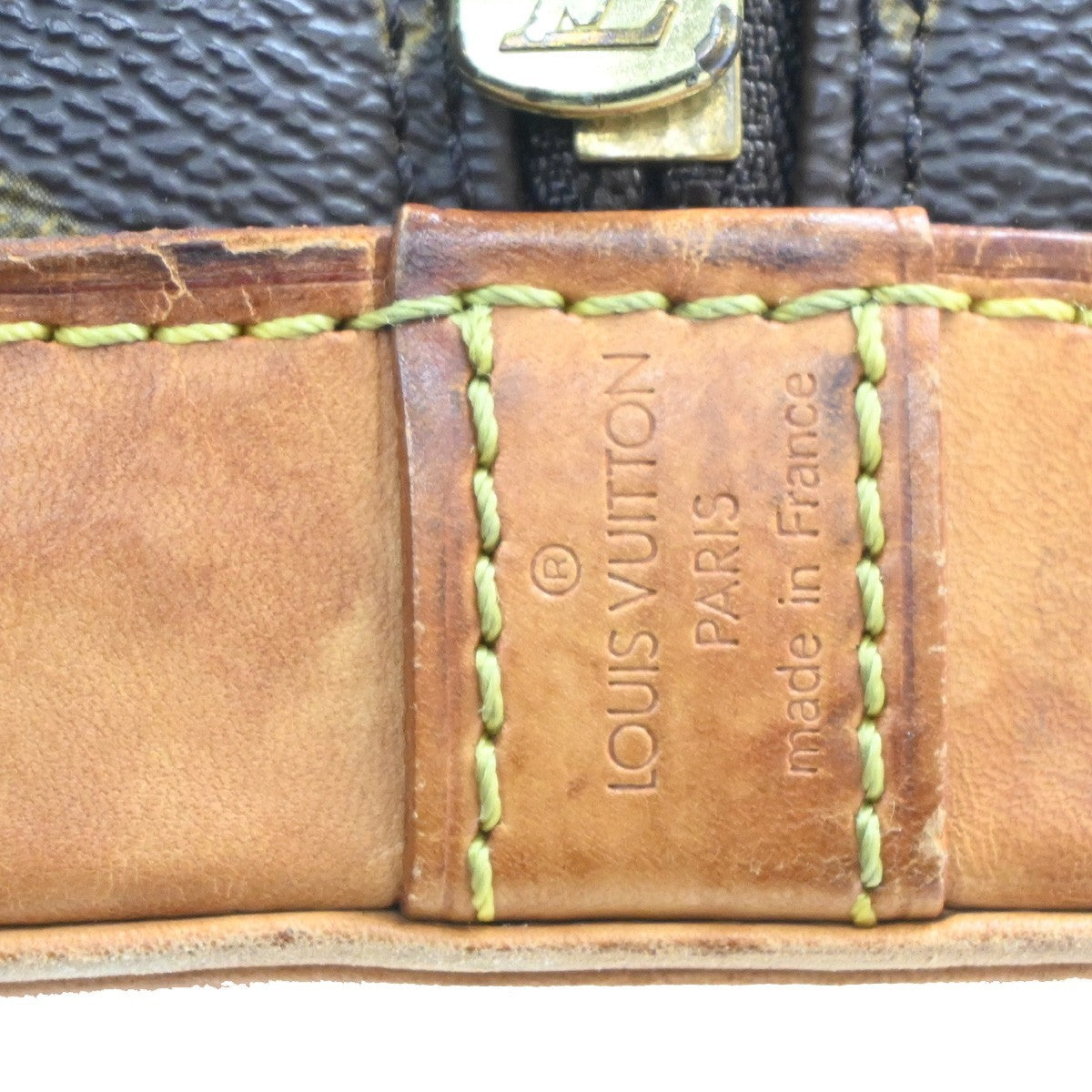 LOUIS VUITTON LV Logo Alma Hand Bag Monogram Leather Brown France M51130 34MA280