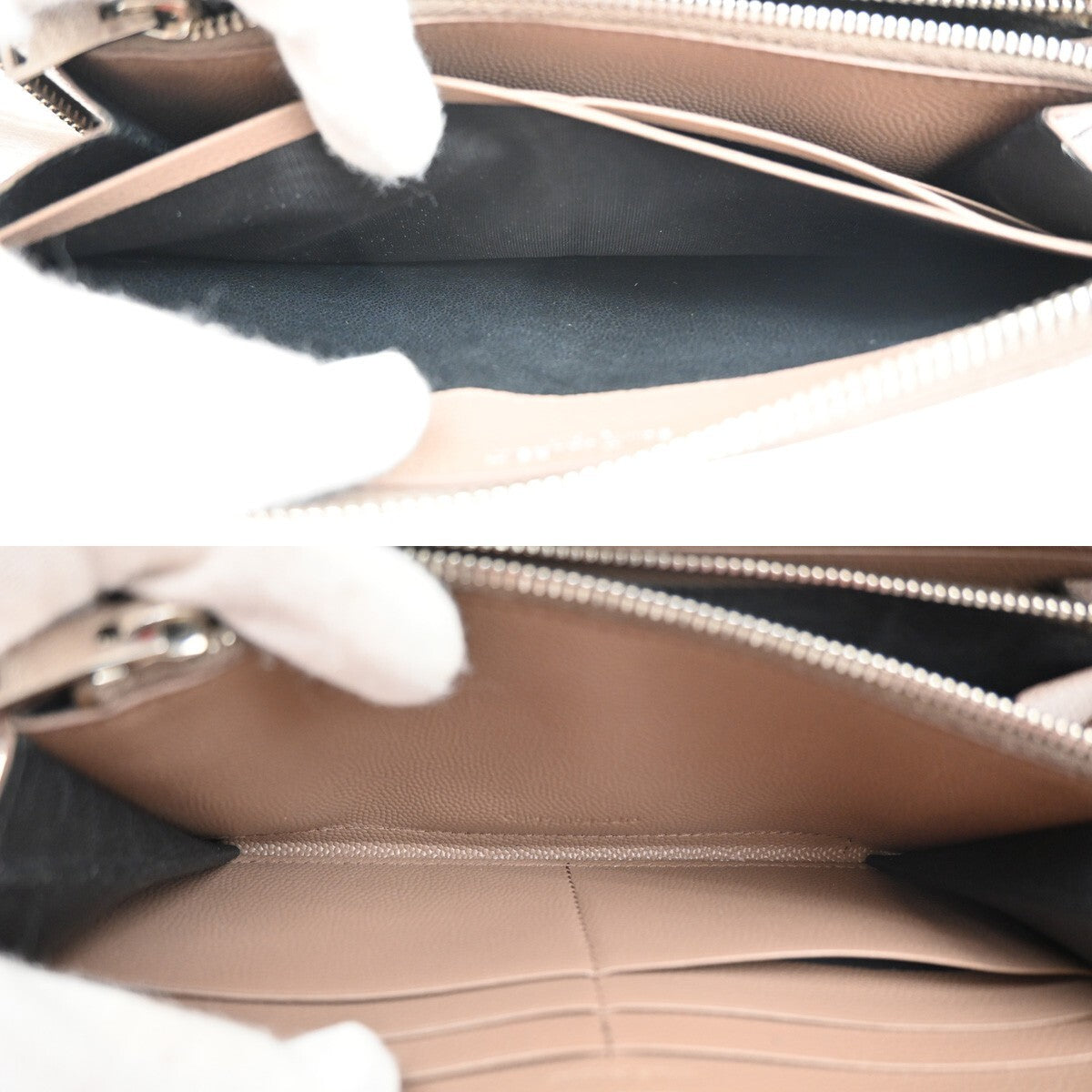 SAINT LAURENT YSL Logo Zipper Aroung Long Wallet Leather Brown SHW 64EF031