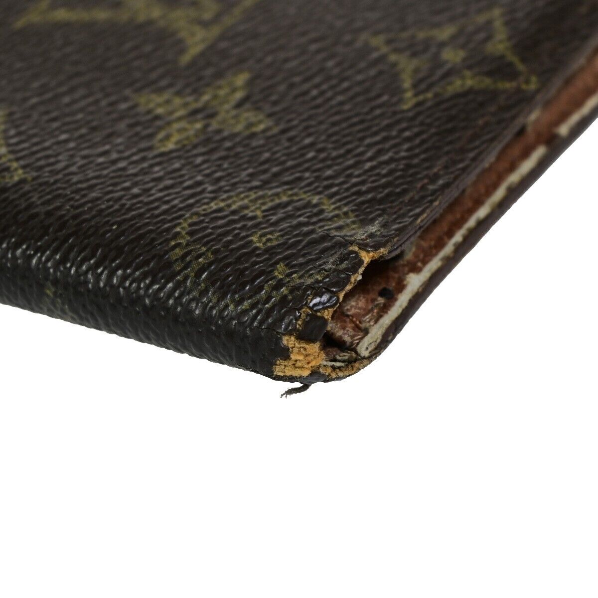 LOUIS VUITTON 3 Set Long Wallet Card Pass Case Monogram Leather Brown 69EB572