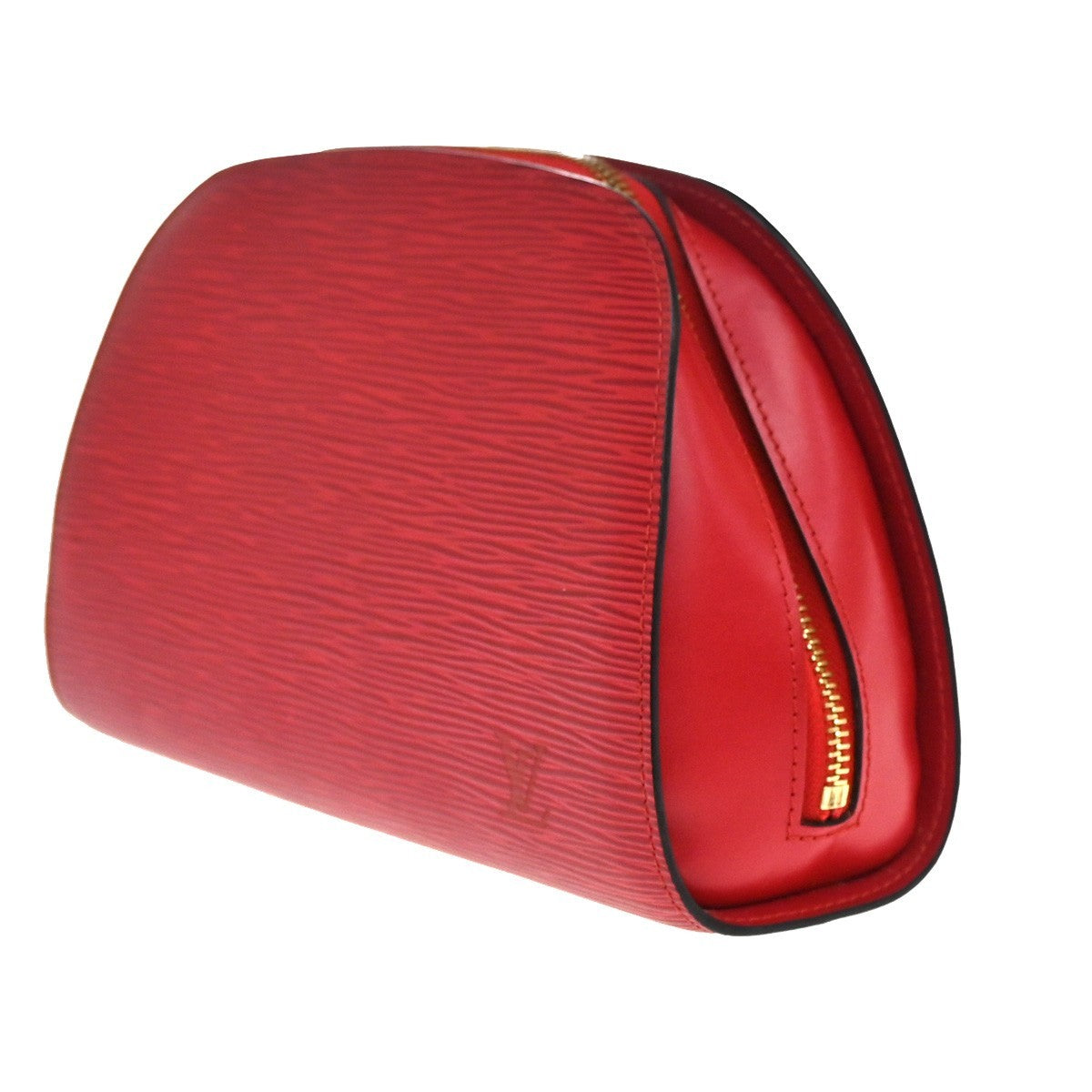 LOUIS VUITTON LV Logo Dauphine MM Pouch Bag Epi Leather Red M48457 05KP581