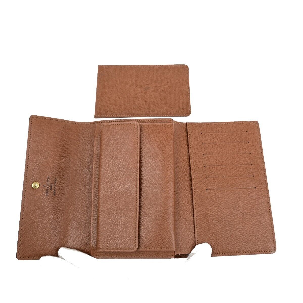 LOUIS VUITTON 4 Set Long Bifold Trifold Wallet Purse Monogram Leather BN 65YF006