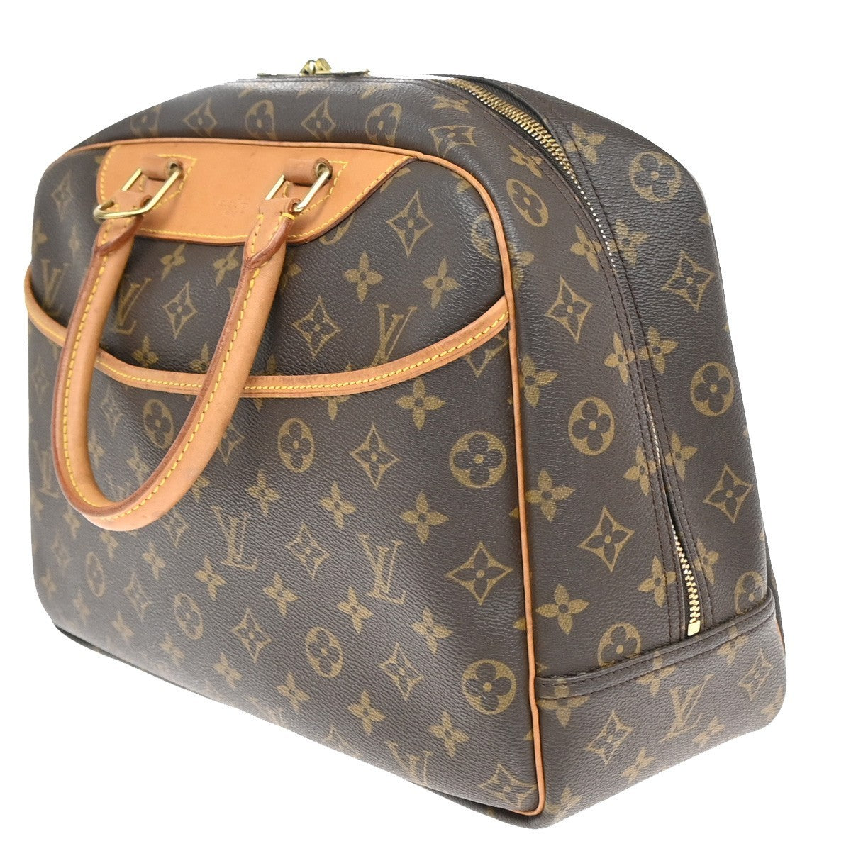 LOUIS VUITTON LV Logo Deauville Hand Bag Monogram Leather Brown M47270 74KP594