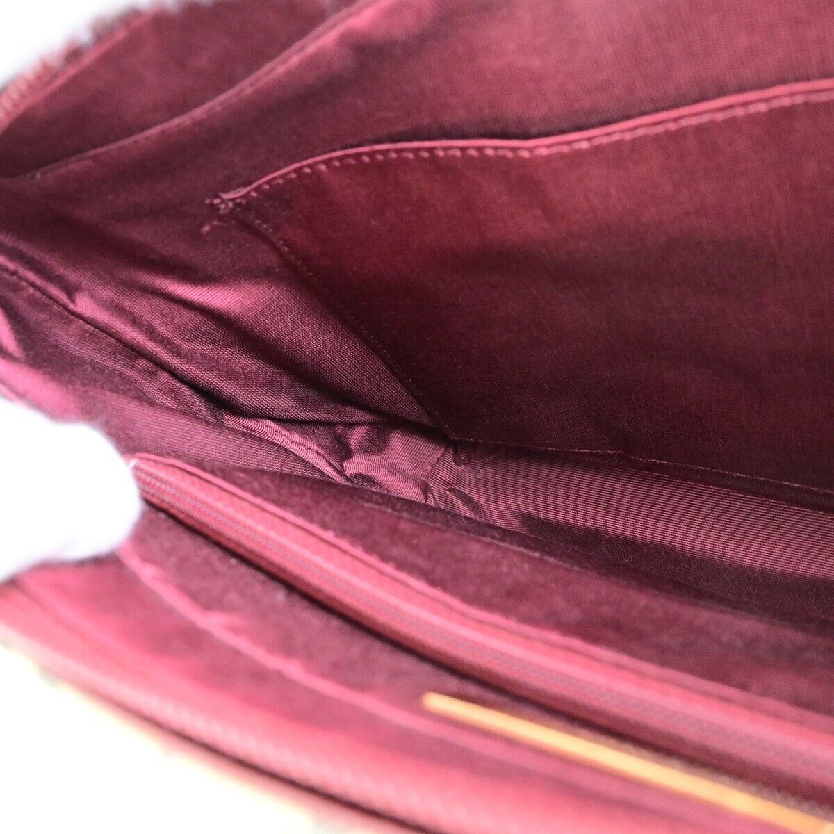 BURBERRY Logo Hand Bag Nova Check Canvas Leather Burgundy GHW 83RK727