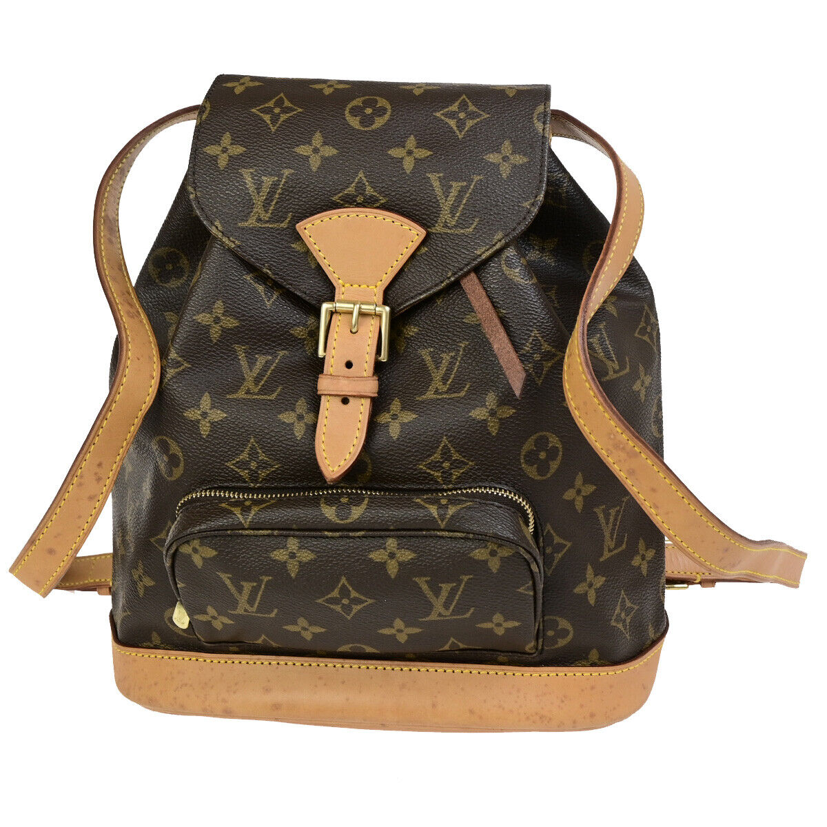 LOUIS VUITTON Montsouris MM Backpack Bag Monogram Leather Brown M51136 18SJ505