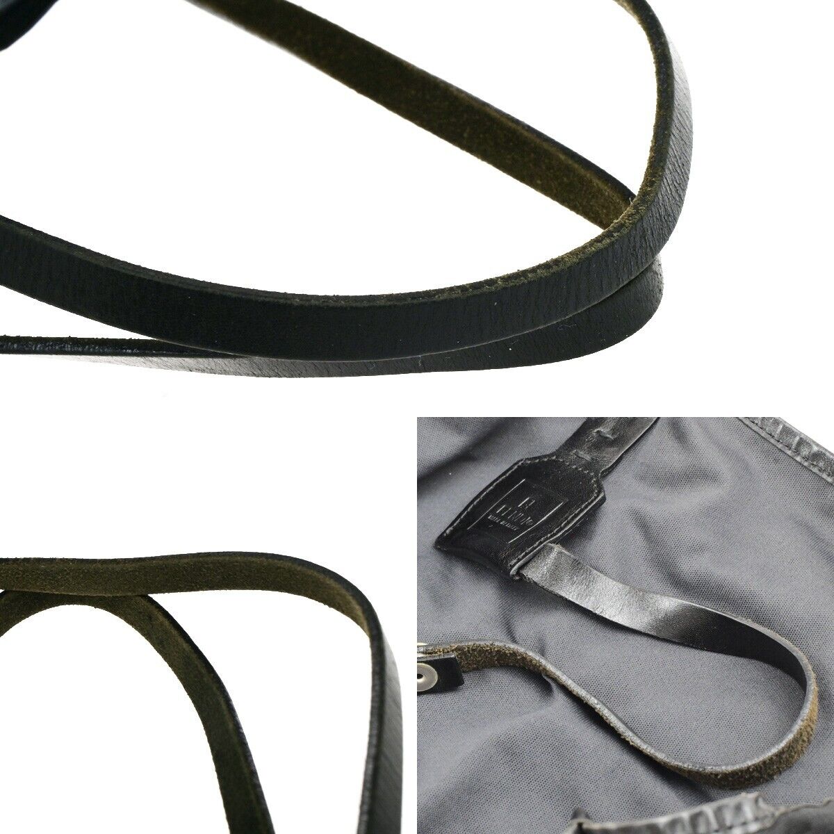 FENDI Logo Zucca Pattern Shoulder Tote Bag Canvas Leather Black Italy 63KA552