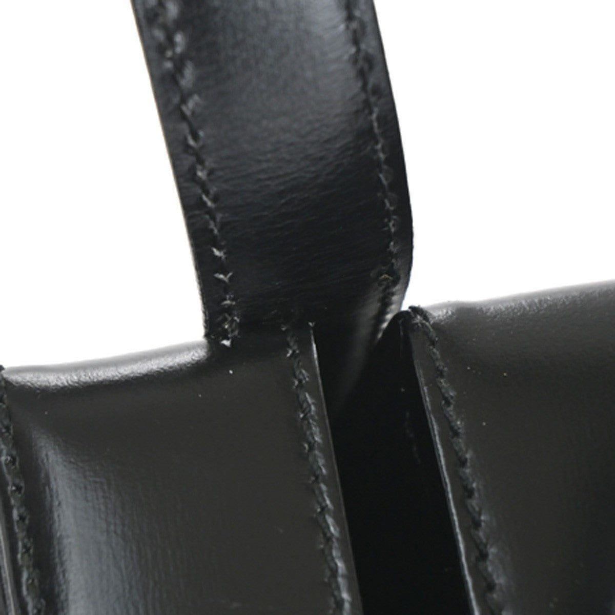 LOEWE Logo Pushlock Shoulder Box Hand Bag Leather Black GHW Spain 38MA124