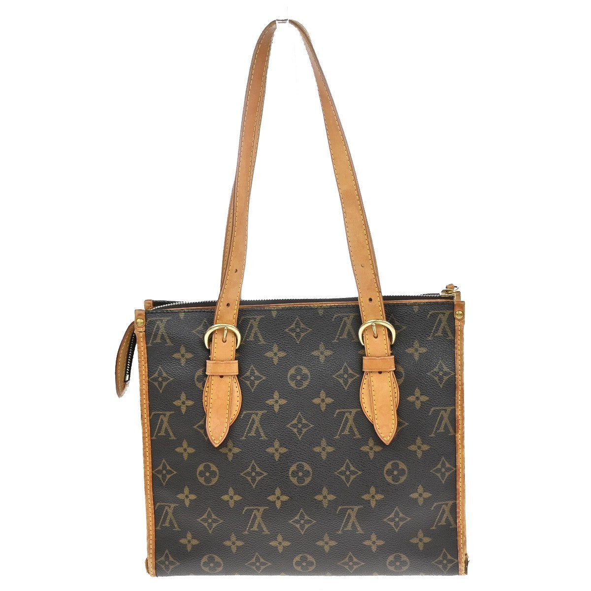 LOUIS VUITTON Popincourt Haut Shoulder Bag Monogram Leather Brown M40007 32YJ096