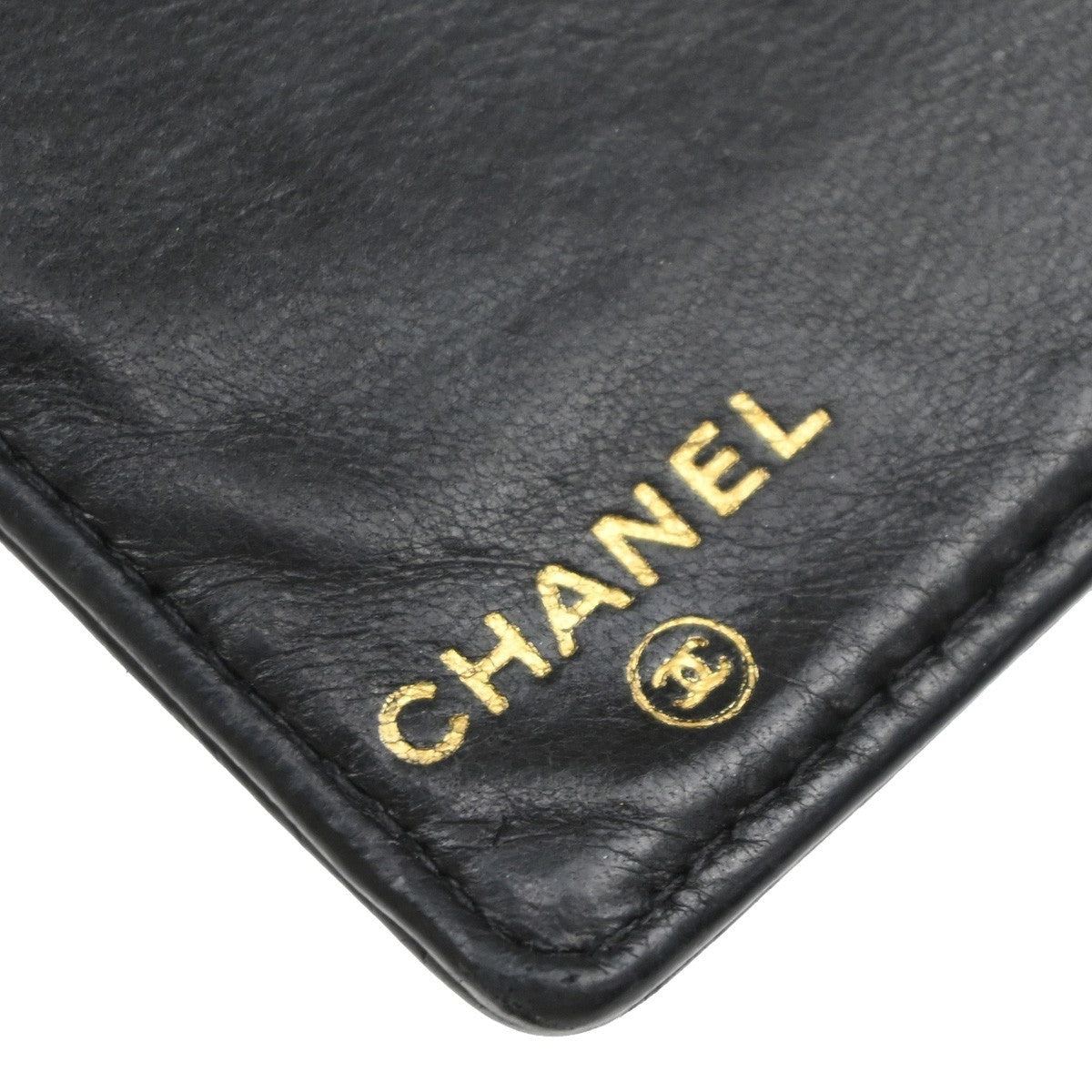 CHANEL CC LOGO Long Bifold Wallet Grained Calfskin Leather Black France 16RF965