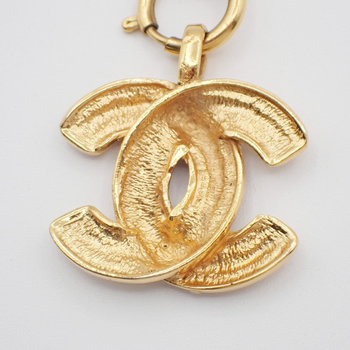 CHANEL CC Logo Chain Charm Pendant Necklace GHW Gold-Plated Vintage 99RL988