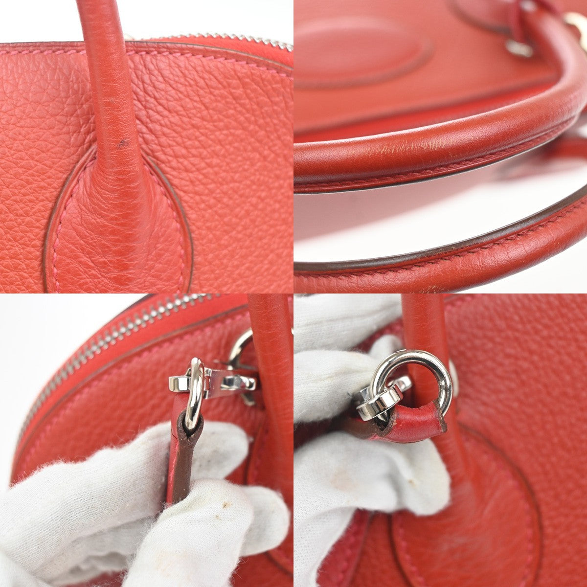 HERMES Bolide 35 2way Shoulder Hand Bag Taurillon Leather Red France 809RL943