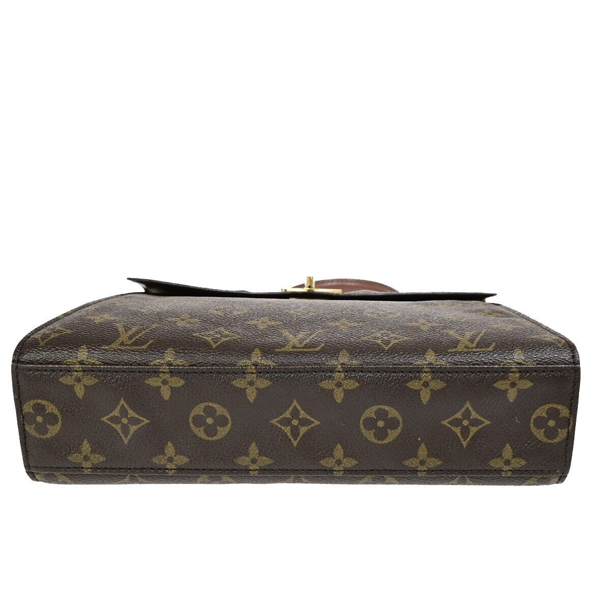 LOUIS VUITTON LV Logo Malesherbes Hand Bag Monogram Leather Brown M51379 65SJ507