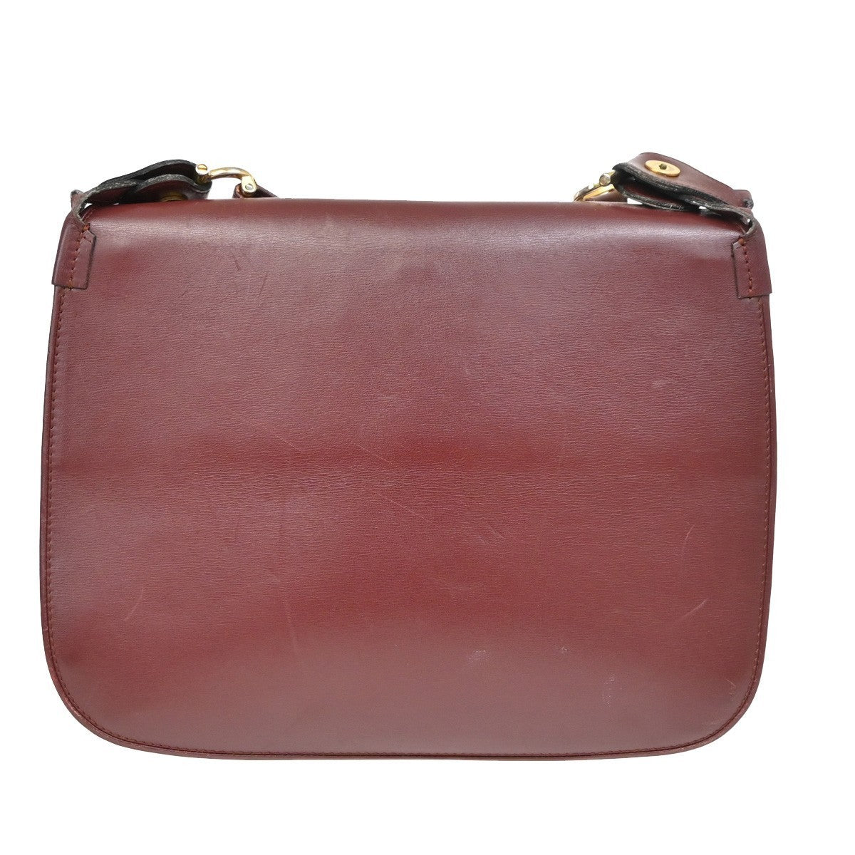 MUST DE CARTIER 2C Logo Shoulder Bag Leather Red GHW Italy 02KP168
