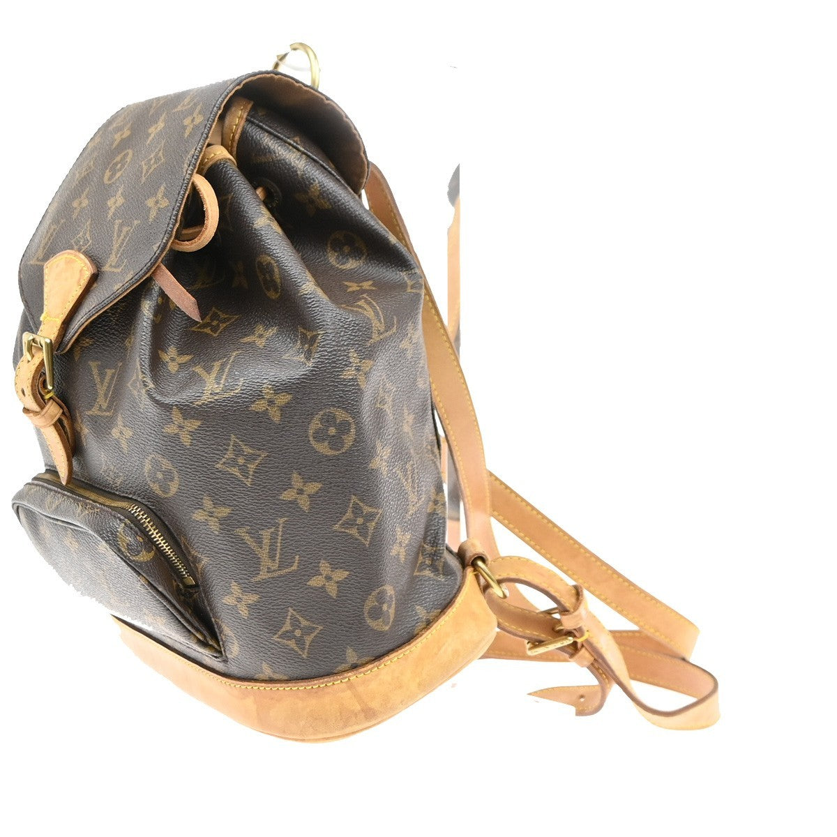 LOUIS VUITTON Montsouris MM Backpack Bag Monogram Leather Brown M51136 90MA414