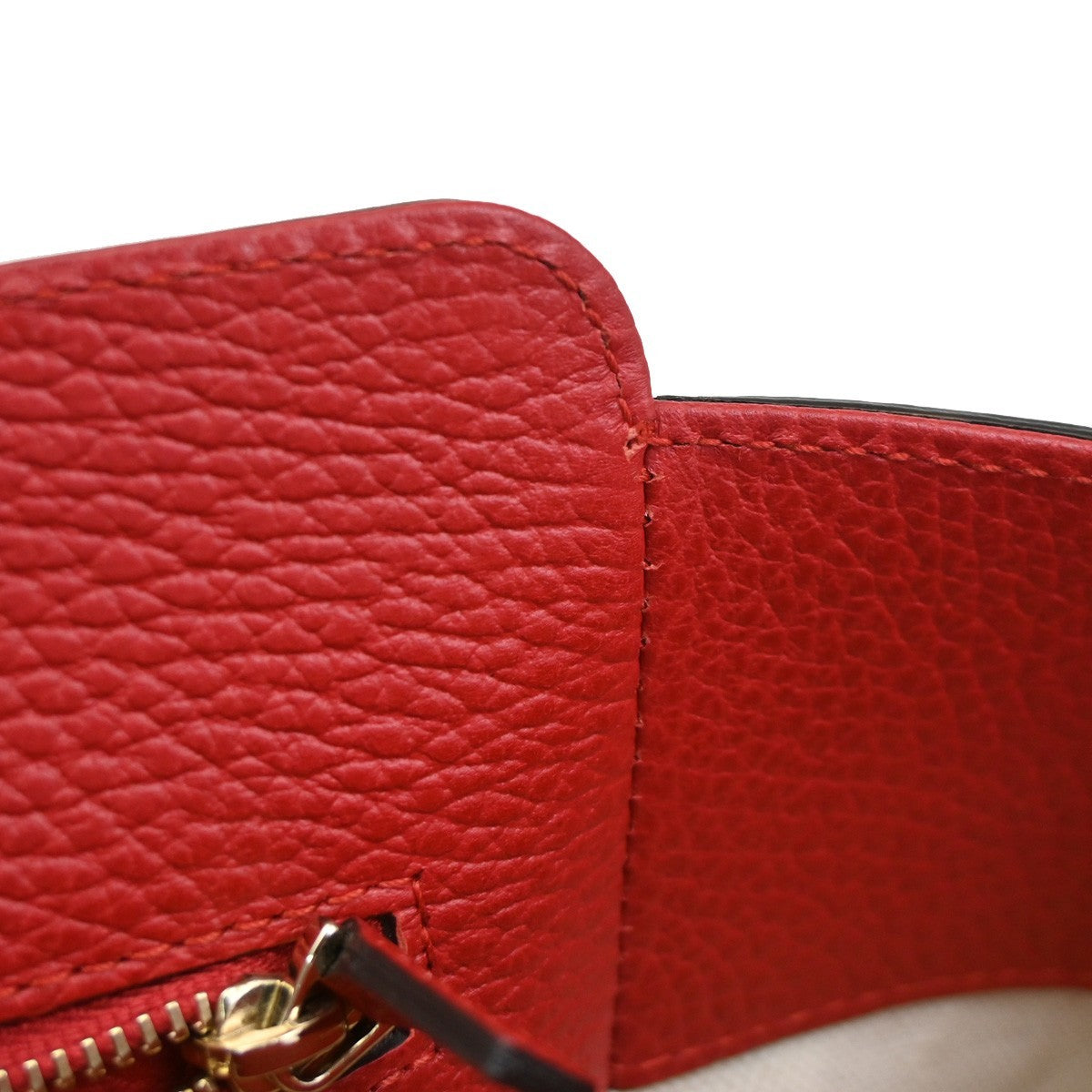 GUCCI Logo Swing Tote Shoulder Bag Pebbled Leather Red GHW Itlay 16KB765