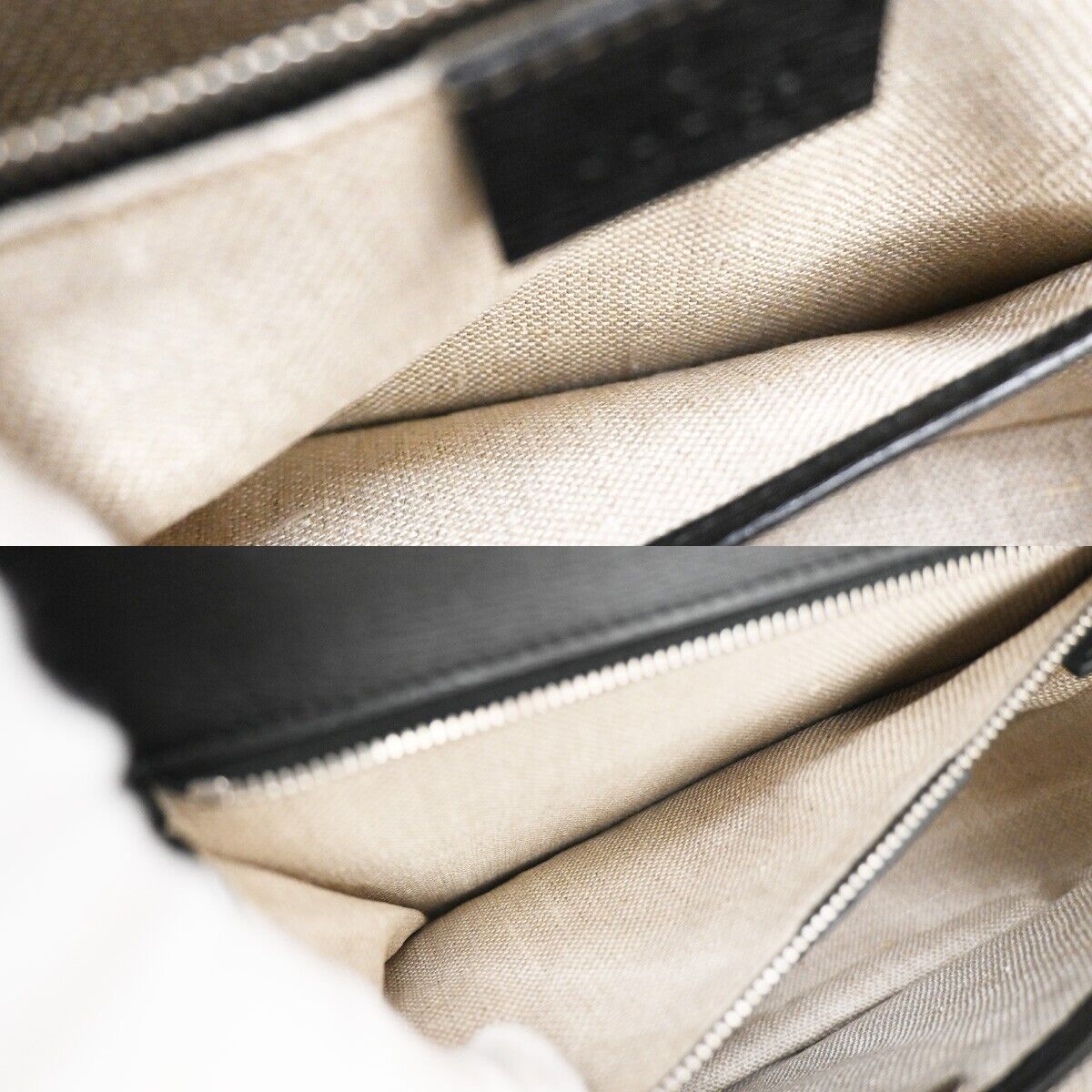 GUCCI Logo Bamboo 2Way Shoulder Hand Bag Leather Black Silver Italy 629RH724
