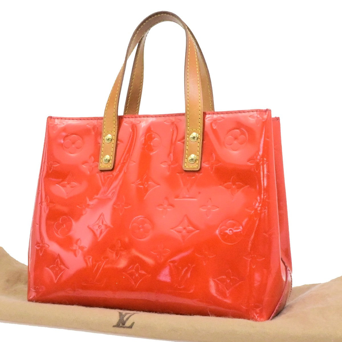 LOUIS VUITTON Read PM Hand Bag Monogram Vernis Patent Leather Red M91088 31YH134