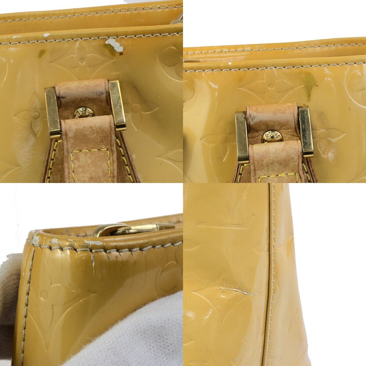 LOUIS VUITTON Houston Shoulder Bag Monogram Vernis Leather Beige M91004 60KA461