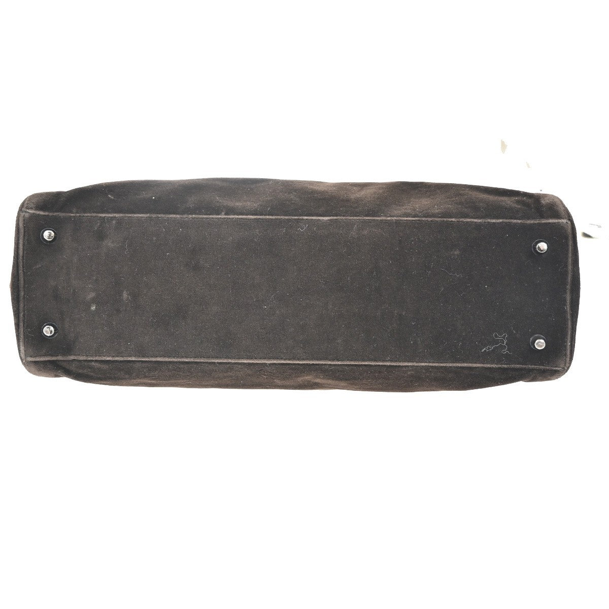 PRADA MILANO Logo Tote Shoulder Hand Bag Velvet Leather Brown SHW Italy 62MA207