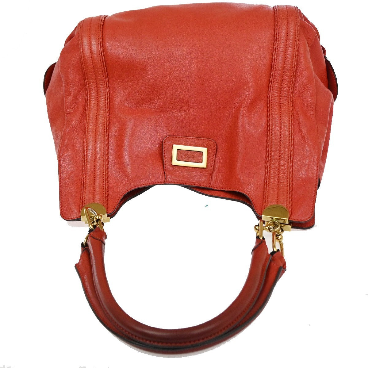 CHLOE Logo Toto Shoulder Bag Leather Red GHW 38TA667