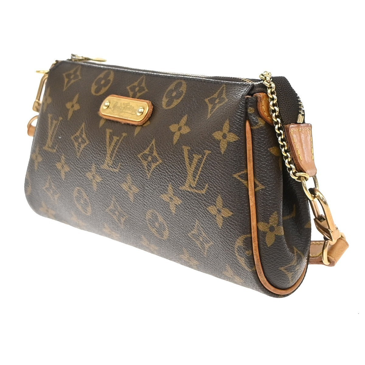 LOUIS VUITTON Eva 2Way Chain Shoulder Bag Monogram Leather Brown M95567 601RQ097