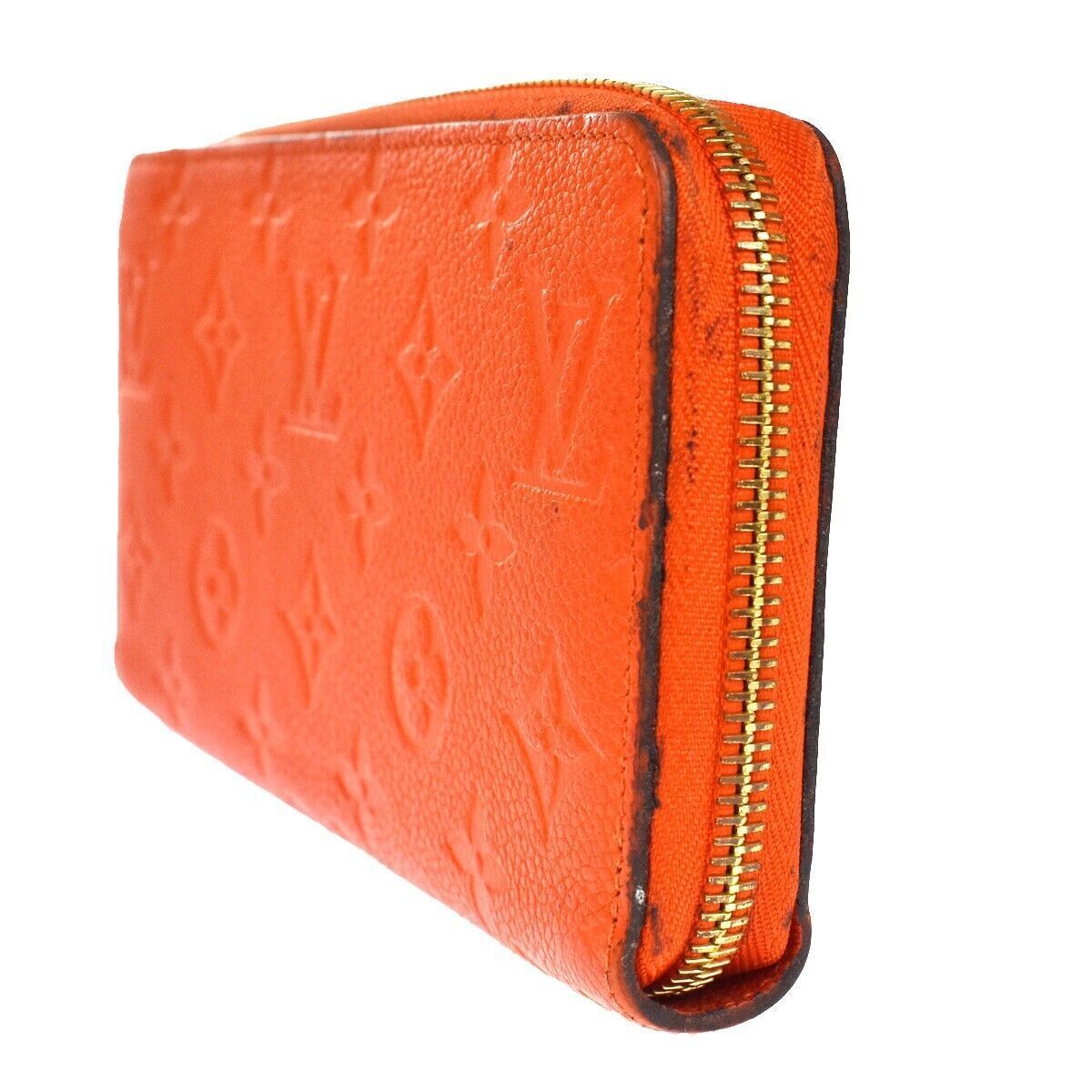 LOUIS VUITTON Long Zippy Wallet Monogram Empreinte Leather Orange M60775 69YB803