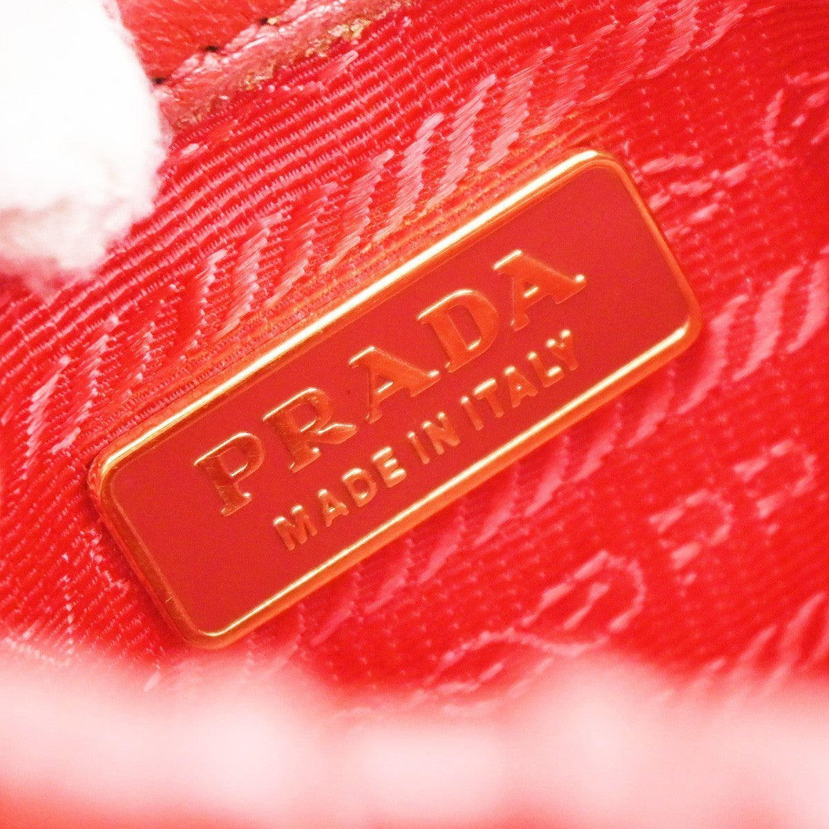 PRADA Logo Shoulder Hand Bag Nappa Leather Red GHW Italy 78CA652