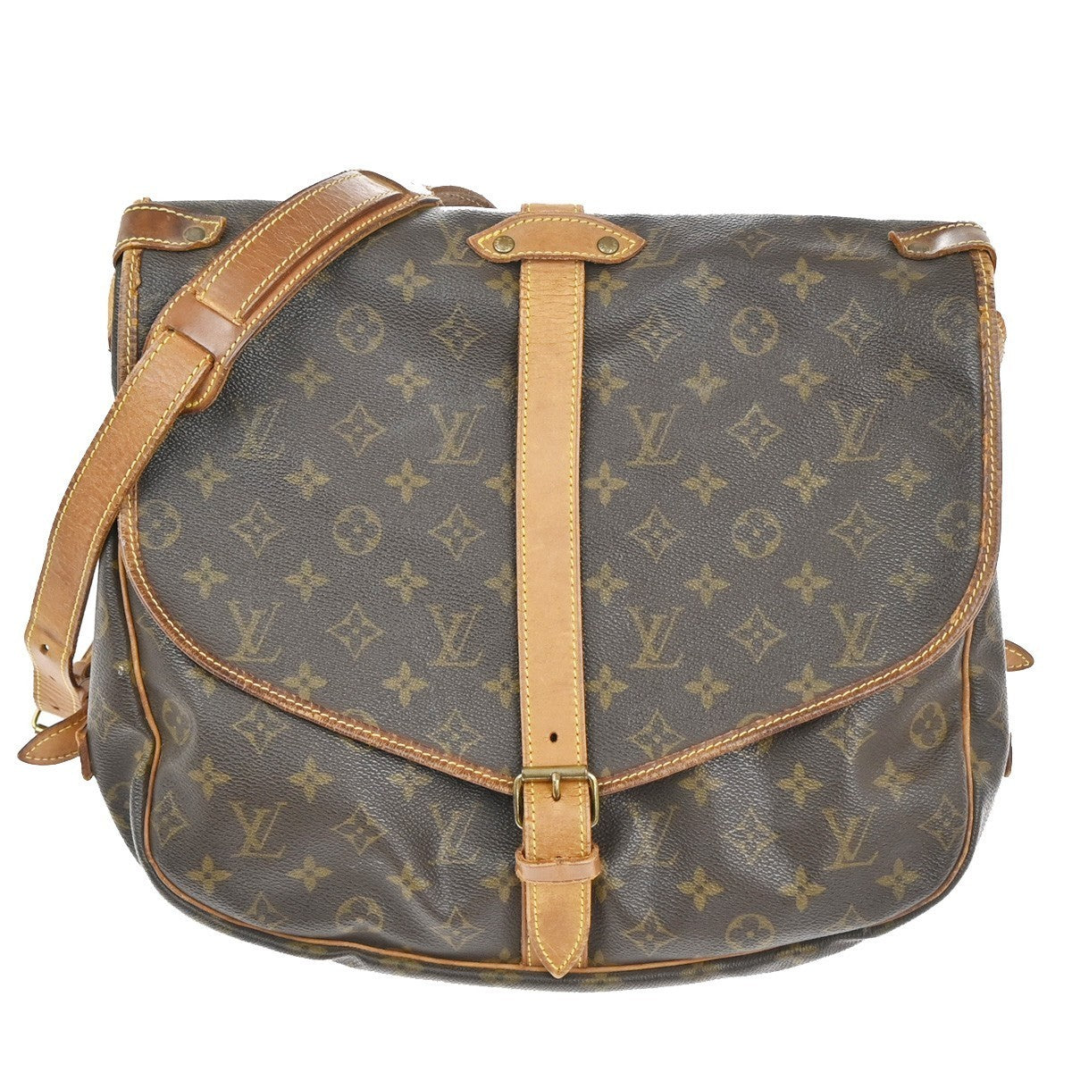 LOUIS VUITTON Saumur 35 Shoulder Bag Monogram Leather BN France M42254 86TA549