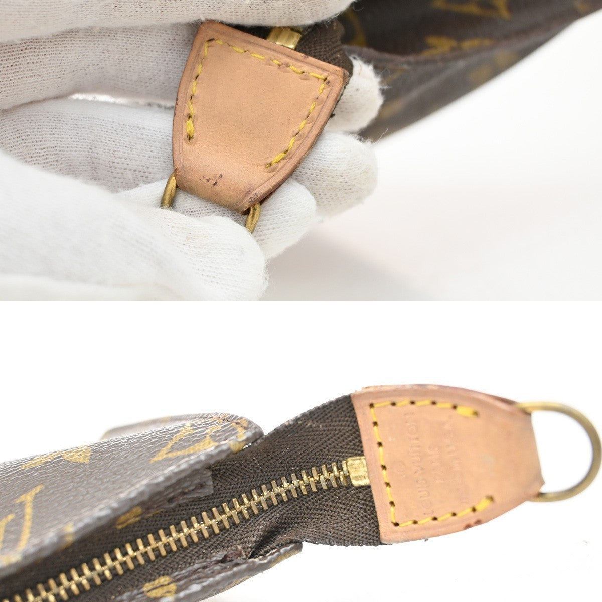 LOUIS VUITTON LV Bucket PM Pouch Bag Monogram Leather Brown France 67KB284