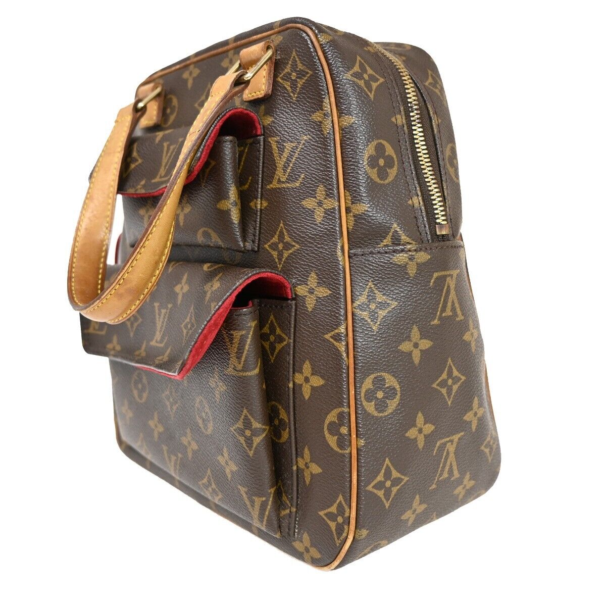 LOUIS VUITTON LV Excentri Cite Hand Bag Monogram Leather Brown M51161 72EA840