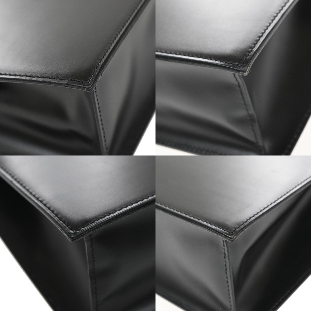 CARTIER Logo Panther Shoulder Hand Bag Leather Black GHW Made In Italy 34KP211