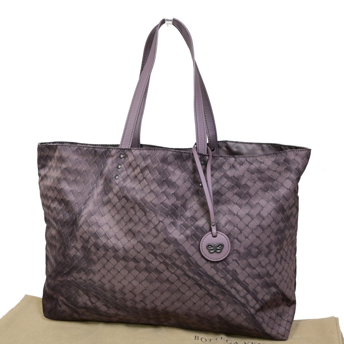 BOTTEGA VENETA Intrecciato Hand Tote Bag Nylon Leather Purple Italy 38EC674