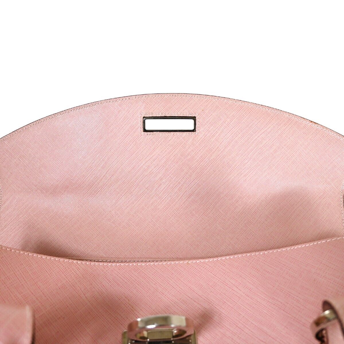 SALVATORE FERRAGAMO Gancini Hand Bag Leather Pink Silver Made in Italy 62HB105