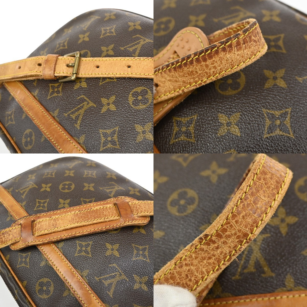 LOUIS VUITTON Jeune Fille GM Shoulder Bag Monogram Leather Brown M51225 61YJ067